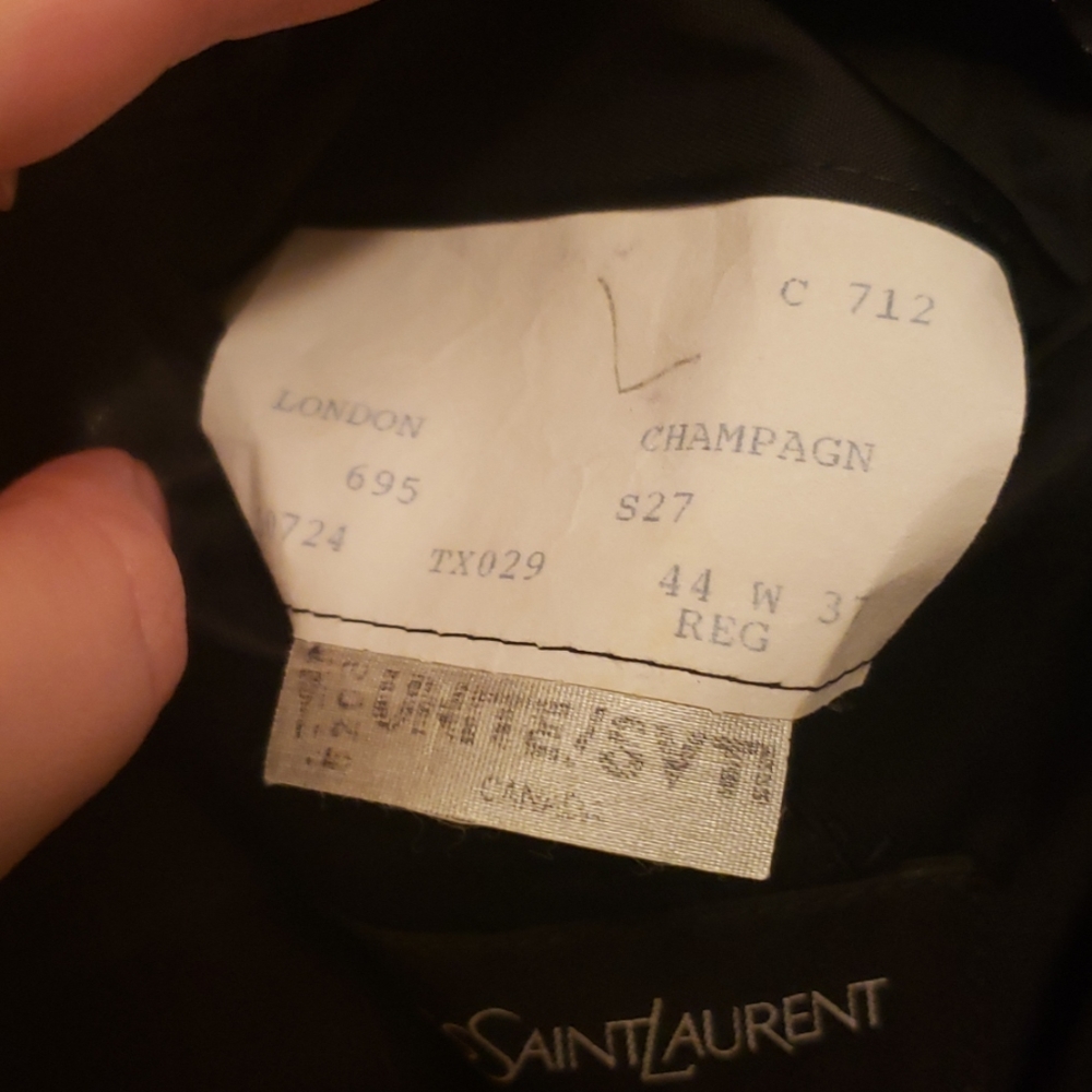 Yves Saint Laurent Black Blazer w/ Pinstripe 42R - Picture 7 of 7